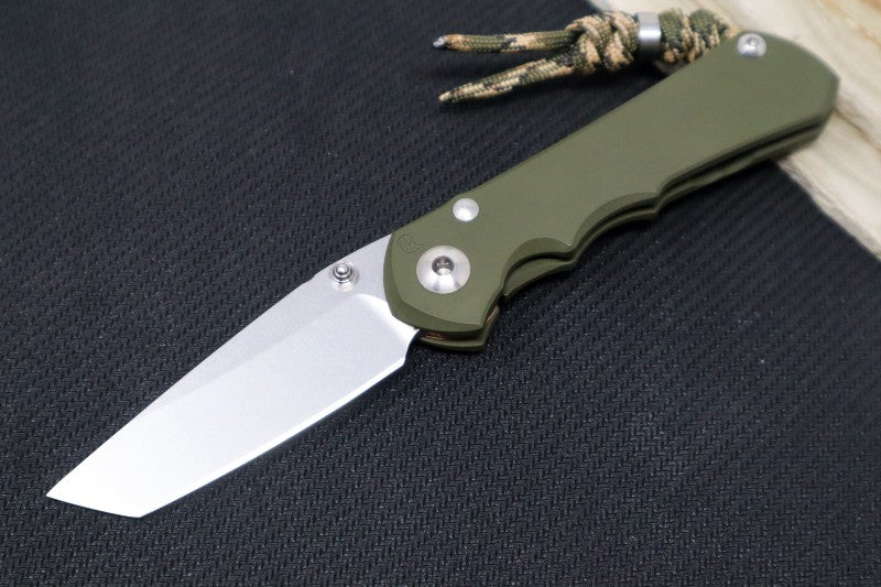 Chris Reeve Knives Small Inkosi NWK Exclusive - Tanto blade / CPM-S45VN / OD Green Cerakote Handle / Camo Lanyard with Bead SIN-1138