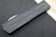 Heretic Knives Colossus OTF - Stonewash Magnacut Drop Point Blade / Black Anodized Handle w/ Integrated Grip Tape H039-2A - Northwest Knives