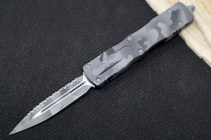 Microtech Dirac Signature Series OTF - Double Edge with a Full Serrate / Urban Camo Blade & Handle 225-3UCS