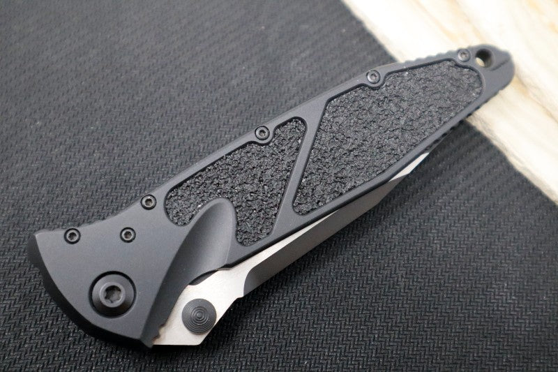 Microtech SOCOM Elite Manual - Black Tactical Partial Serrated Blade / Black Handles w/ Black Inserts 160-2T