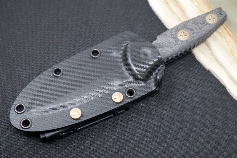 Microtech Socom Alpha Mini Signature Series - DLC Coated Single Edge Blade / Carbon Fiber Handle - 113M-1DLCCFS