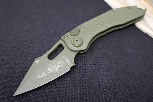 Microtech Stitch Auto - Wharncliffe OD Green Blade / OD Green Milled Aluminum Handle 169-1COD