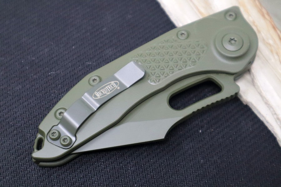 Microtech Stitch Auto - Wharncliffe OD Green Blade / OD Green Milled Aluminum Handle 169-1COD