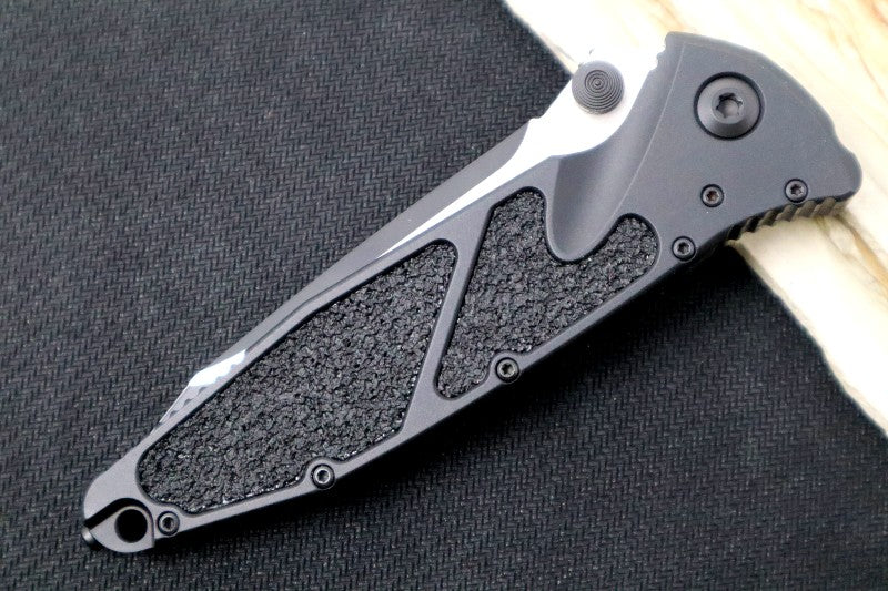 Microtech SOCOM Elite - Tanto Style with Full Serrate / Black Blade / Black Handles w/ Black Inserts 161-3T