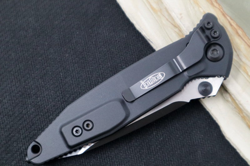Microtech SOCOM Elite - Tanto Style with Full Serrate / Black Blade / Black Handles w/ Black Inserts 161-3T