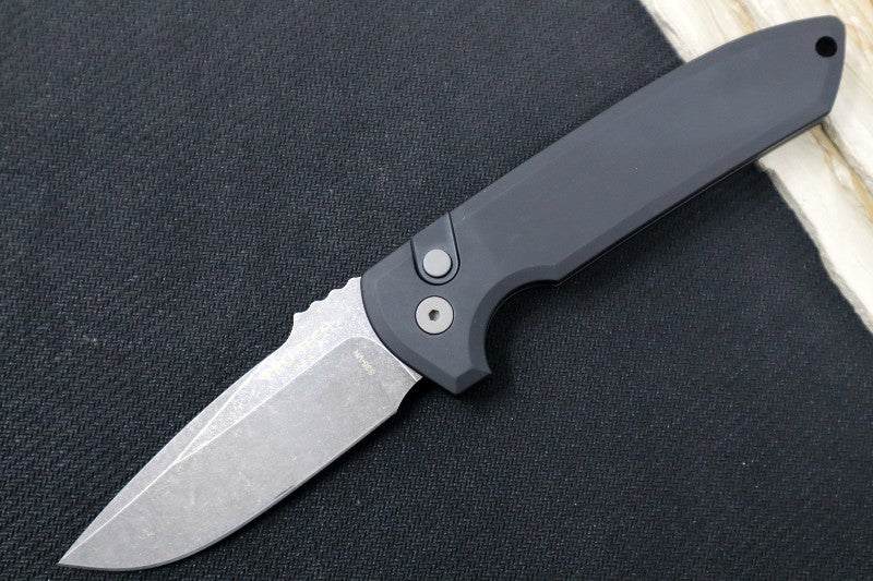 Pro Tech Rockeye Auto - Black Aluminum Handle / Acid Washed CPM-S35VN Blade LG311 - Northwest Knives