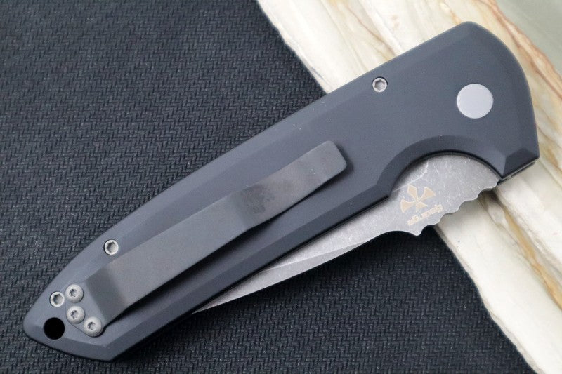 Pro Tech Rockeye Auto - Black Aluminum Handle / Acid Washed CPM-S35VN Blade LG311 - Northwest Knives