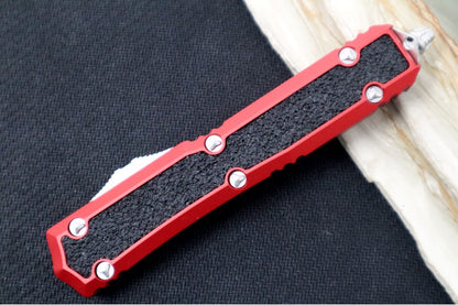 Red Anodized Aluminum w/ Black Grip-Tape Inlays For Microtech Makora OTF | Northwest Knives