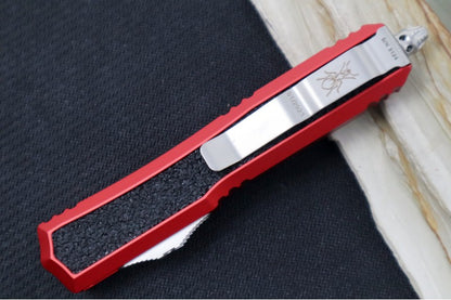 Red Anodized Aluminum With Black Grip & Tape Inlays | Microtech Makora Knife | Northwest Knives