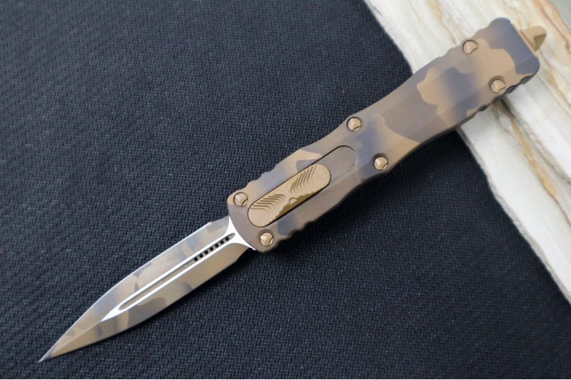 Microtech Dirac Signature Series OTF - Double Edge Dagger / Coyote Camo Blade & Handle 225-1CCS