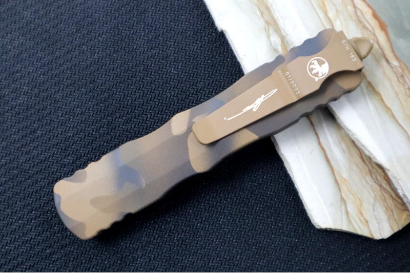 Microtech Dirac Signature Series OTF - Double Edge Dagger / Coyote Camo Blade & Handle 225-1CCS