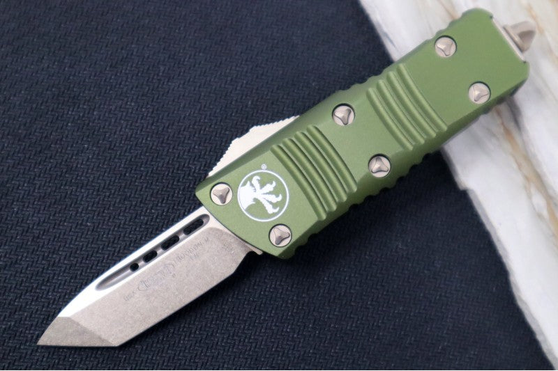 Microtech Mini Troodon OTF - Tanto Blade / Bronze Finish / OD Green Handle 240-13OD