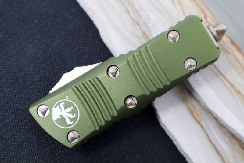 Microtech Mini Troodon OTF - Tanto Blade / Bronze Finish / OD Green Handle 240-13OD