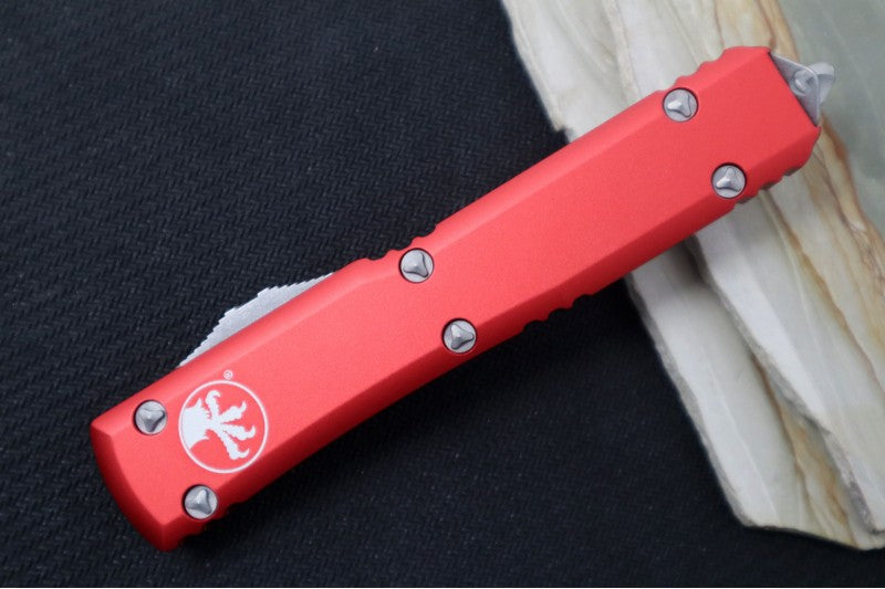 Microtech Ultratech OTF - Single Edge / Apocalyptic Blade / Red Anodized Aluminum Handle - 121-10APRD