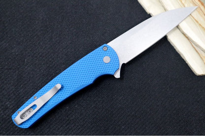 Pro Tech Malibu - Stonewash Magnacut blade / Textured Blue Aluminum Ha –  Northwest Knives
