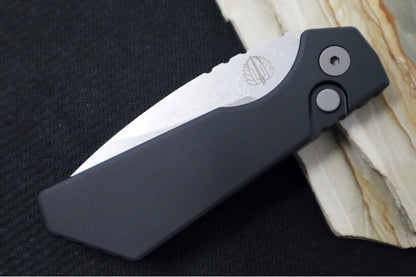 Pro Tech Strider PT+ Auto - Black Anodized Aluminum Handle / Stonewash Finish / Magnacut Steel PT201