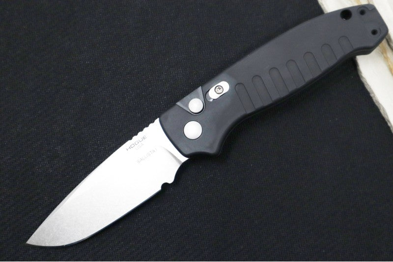 Hogue Knives Ballista - Matte Black Aluminum Handle / 154CM Drop Point Blade / Tumbled Finish 64136 - Northwest Knives