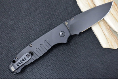Hogue Knives Ballista - Matte Black Aluminum Handle / 154CM Drop Point Blade / Black Finish 64130