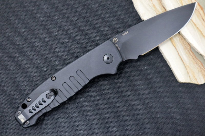 Hogue Knives Ballista - Matte Black Aluminum Handle / 154CM Drop Point Blade / Black Finish 64130 - Northwest Knives