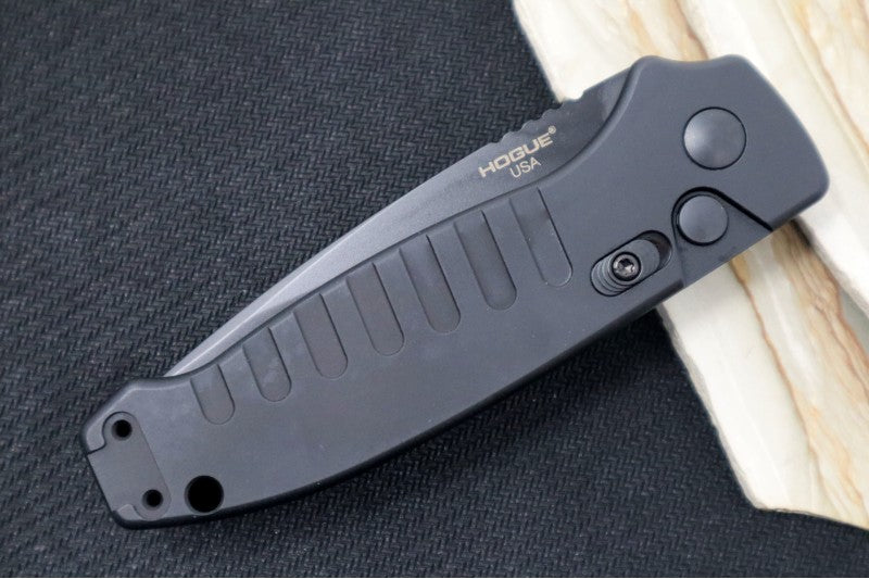 Hogue Knives Ballista - Matte Black Aluminum Handle / 154CM Drop Point Blade / Black Finish 64130