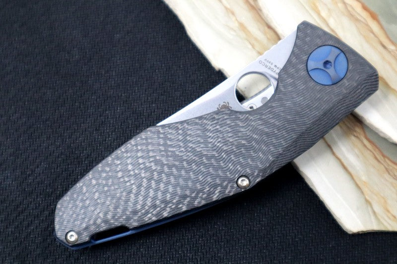 Spyderco Drunken - Carbon Fiber & Aluminum Handle / CPM-S90V steel / Sheepsfoot Blade C235CFTIP - Northwest Knives