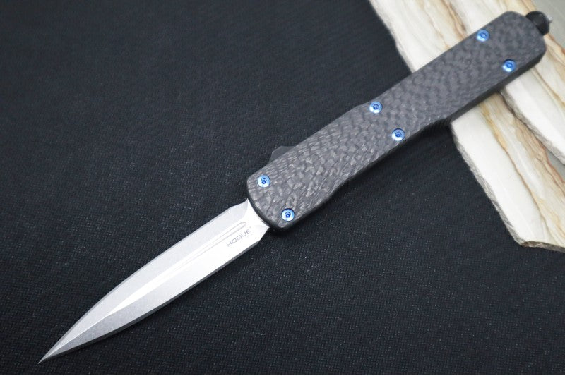 Hogue Knives Counterstrike Collector Series OTF - Black Carbon Fiber Handle / Tumbled Finished Dagger Blade 34890-LIM - Northwest Knives