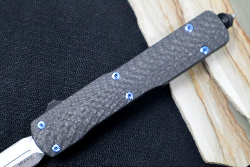 Hogue Knives Counterstrike Collector Series OTF - Black Carbon Fiber Handle / Tumbled Finished Dagger Blade 34890-LIM - Northwest Knives