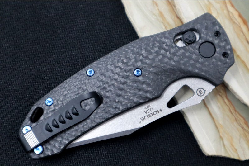 Hogue Knives SIG K320 Collector Series Folder - Black Carbon Fiber Handle / Tumbled Finished Tanto Blade 36390-LIM