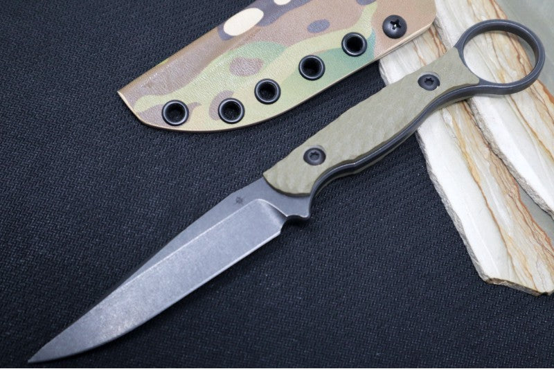Toor Knives Anaconda - Carbon Finished Blade / CPM-3V Steel / Covert Green G10 Handle / Kydex Sheath 850022587733
