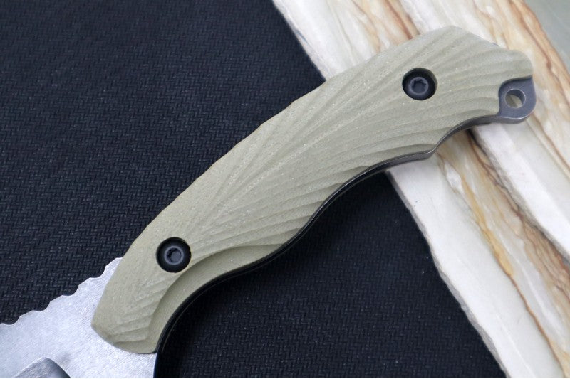 Toor Knives Raven - Carbon Finished Blade / CPM-3V Steel / Covert Green G-10 Handle / Kydex Sheath