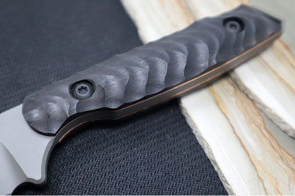 Toor Knives Field 2.0 - Spanish Moss Finish Blade / CPM 154 Steel / Walnut Dynamic Fluting Handle / Leather Sheath 850022587030