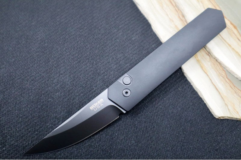 Boker Kwaiken Compact Auto - 154CM Steel / Kwaiken Blade / Black Anodized Aluminum 01BO255