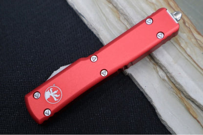 Microtech UTX-70 OTF - Red Handle / Stonewash Finish / Dagger Blade - 147-10RD