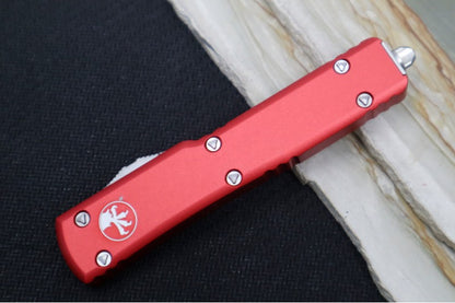 Microtech UTX-70 OTF - Red Handle / Stonewash Finish / Tanto Blade - 149-10RD
