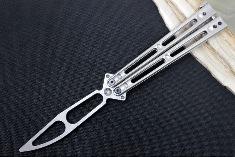 Boker Plus Papillon Balisong Trainer - 420 Steel / Clip Point Blade / Stainless Steel Handle 01BO352