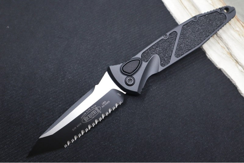 Microtech SOCOM Elite Auto Tactical - Full Serrated Tanto Black Blade / Black Chassis 161A-3T