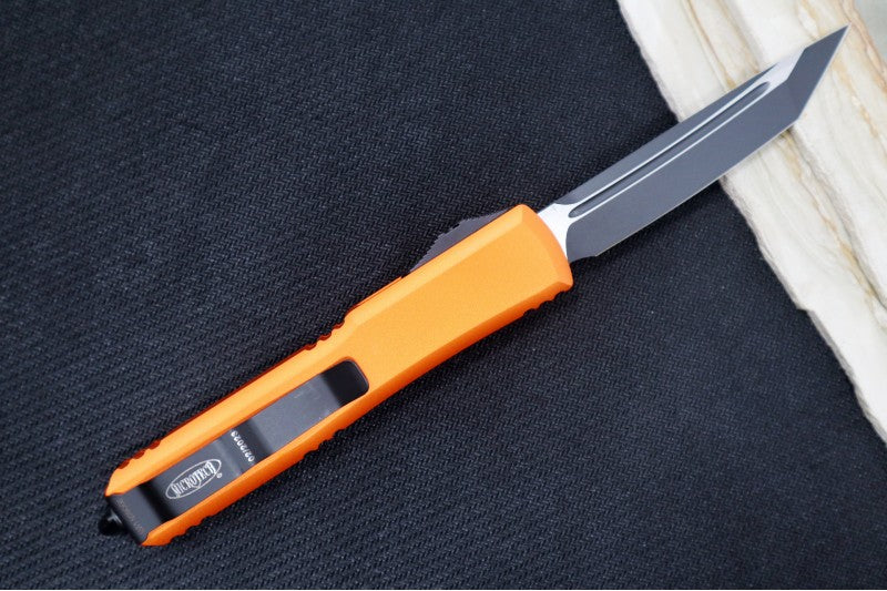 Microtech Ultratech OTF - Tanto Blade / Black Finish / Orange Aluminum Handle 123-1OR