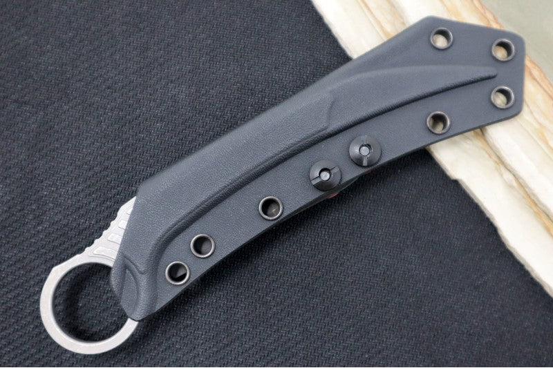 Microtech Feather Signature Series - Single Hawkbill Edge / Apocalyptic Finish / D2 Tool Steel Handle 215-10APS - Northwest Knives