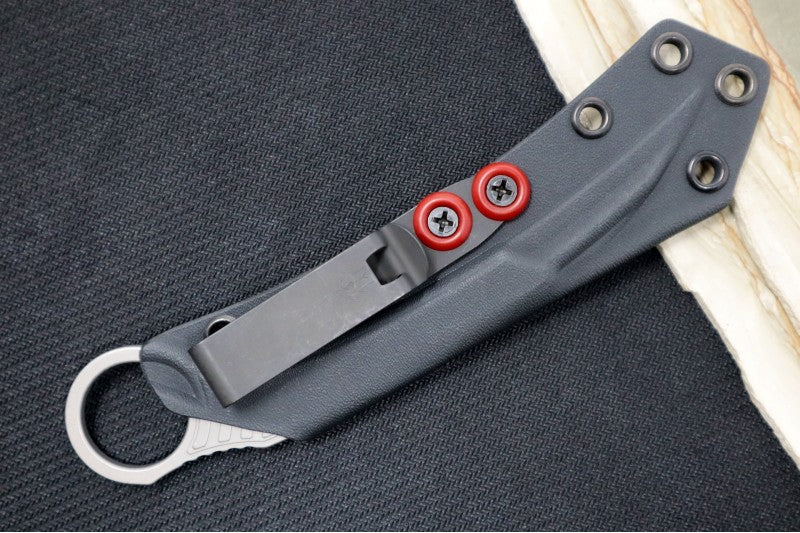 Microtech Feather Signature Series - Single Hawkbill Edge / Apocalyptic Finish / D2 Tool Steel Handle 215-10APS