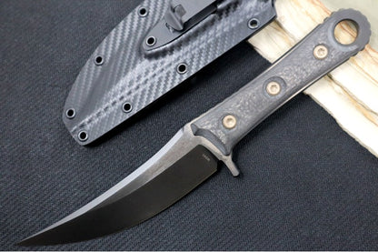 Microtech SBK Signature Series - Upswept Blade / Black DLC Finish / Black Carbon Fiber Handle 200-1DLCCFS