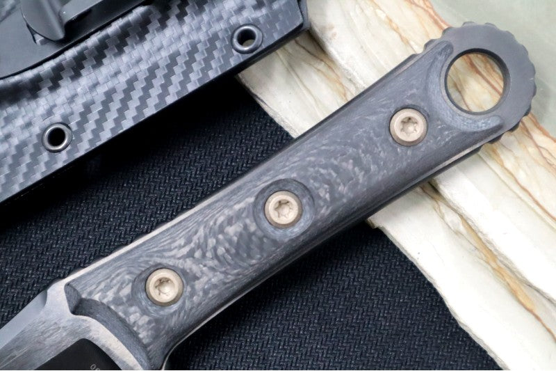 Microtech SBK Signature Series - Upswept Blade / Black DLC Finish / Black Carbon Fiber Handle 200-1DLCCFS