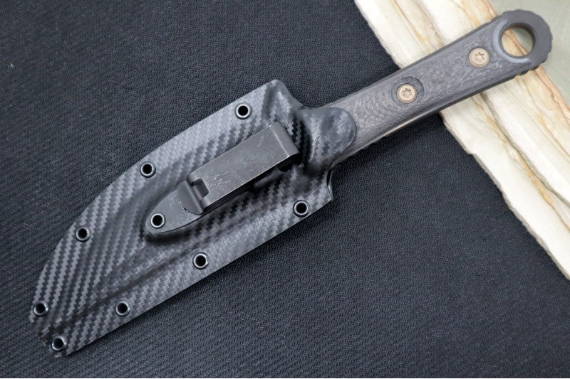 Microtech SBK Signature Series - Upswept Blade / Black DLC Finish / Black Carbon Fiber Handle 200-1DLCCFS