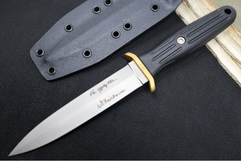 Boker Applegate-Fairbairn Combat II Fixed Blade - 440C Steel / Dagger Blade / Black Synthetic Handle Scales 120543AF - Northwest Knives