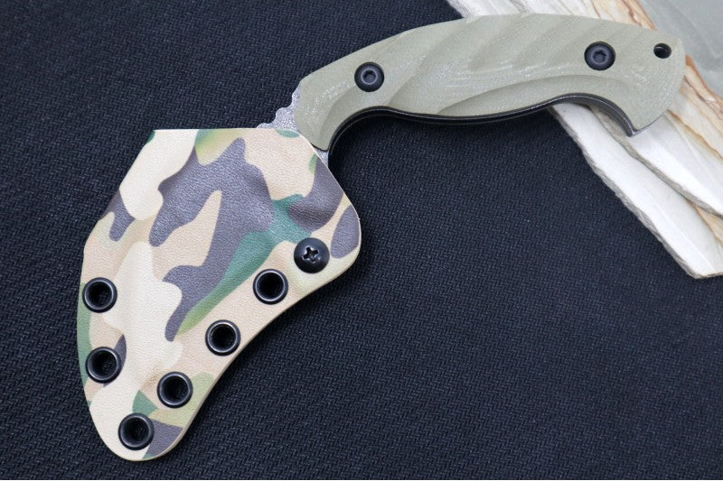 Toor Knives Karsumba - Dark Stonewashed Finished Blade / CPM-S35VN Steel / Covert Green G-10 Handle / Camo Kydex Sheath