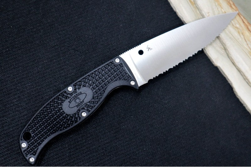 Spyderco Enuff 2 - VG-10 Steel / Drop Point Blade with Serrations / Black FRN Handle FB31SBK2