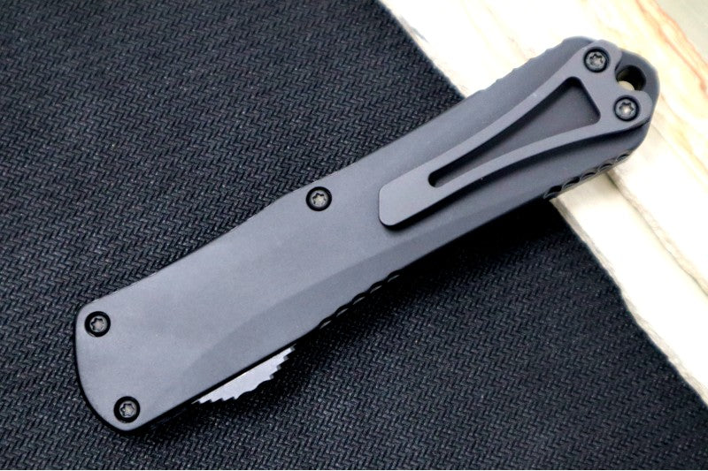 Heretic Knives Manticore E Predator OTF - Black DLC Finish / Tanto Blade / Elmax Steel / Black Anodized Aluminum Handle H027-6A-PREDC