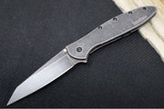 Kershaw 1660RBW Random Leek Flipper - Blackwash Stainless Steel Handle / 14C28N Steel / Reverse Tanto Blade - Northwest Knives