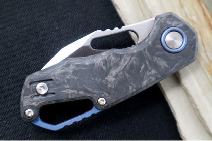 Maniago Knife Makers Isonzo - Stonewashed Clip Point Blade / M390 Steel / Black Carbon Fiber Handle MK-FX03M-3CM