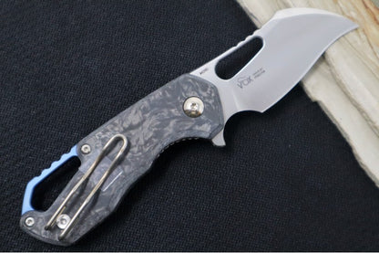 Maniago Knife Makers Isonzo - Stonewashed Hawkbill Blade / M390 Steel / Black Carbon Fiber Handle MK-FX03M-1CM