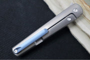 Maniago Knife Makers Flame - Stonewash Drop Point Blade / M390 Steel / Sandblasted Titanium Handle MK-FL01-TSW - Northwest Knives